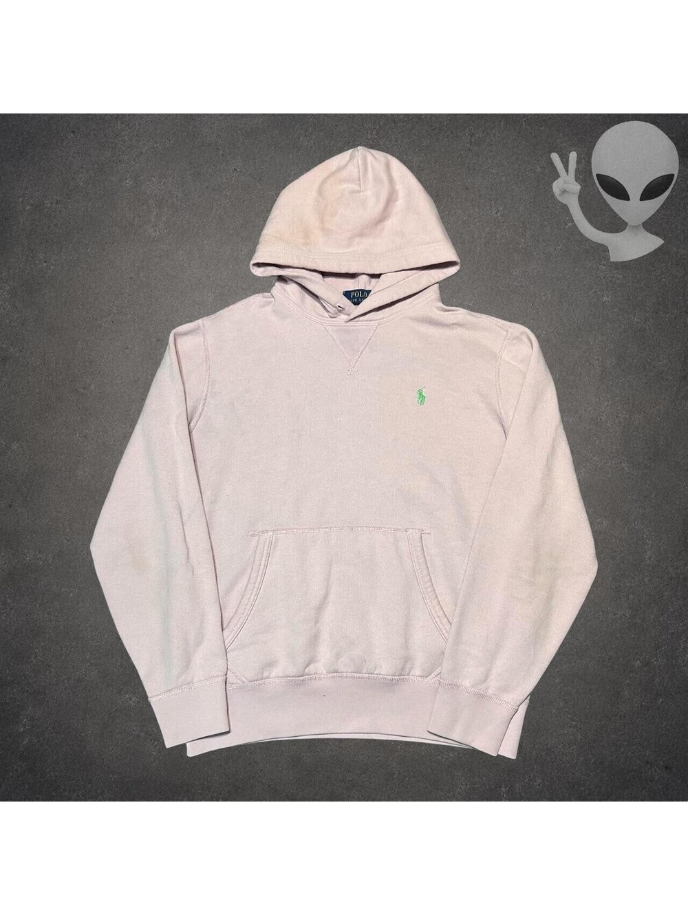 Polo Ralph Lauren Men's Pink Cotton Blend Fleece Lined Pullover Hoodie M